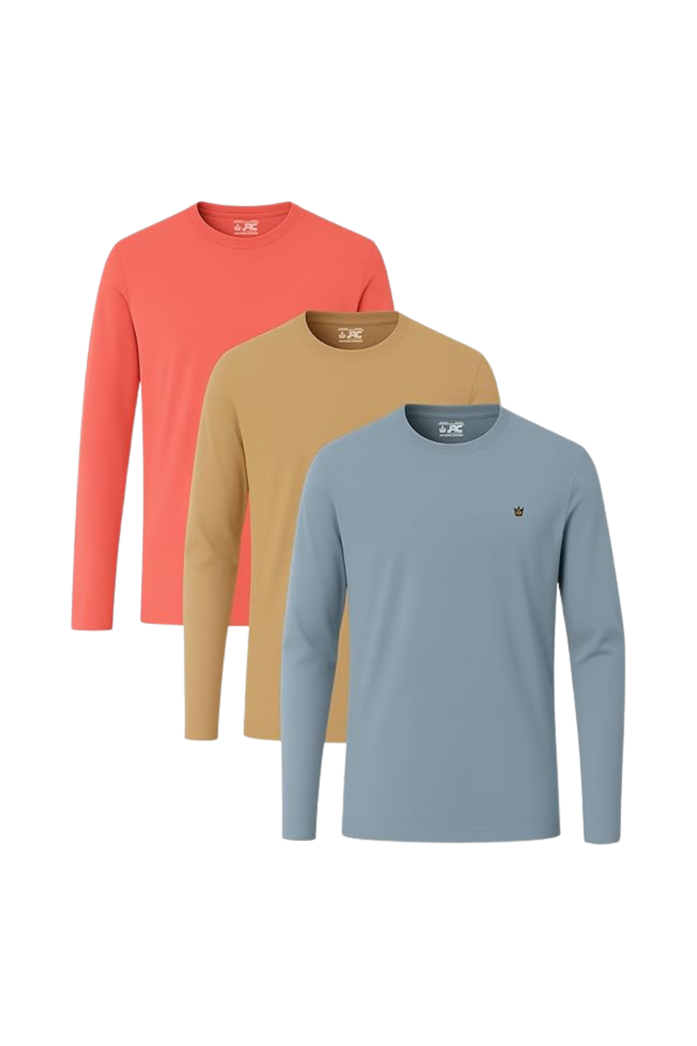 Pack Of 3 Mens Long Sleeve Crewneck