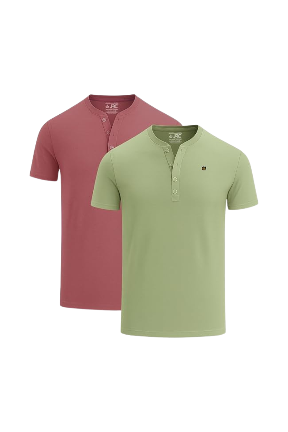Pack Of 2 Mens Short Sleeve Henley