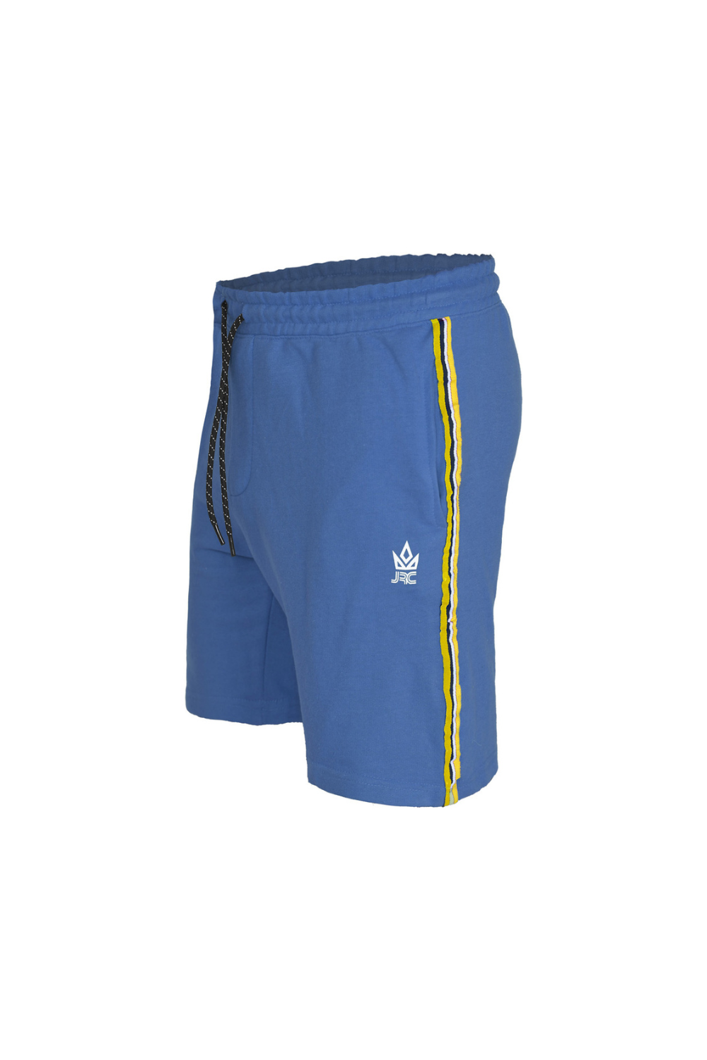 Men's blue gym shorts with strap detail