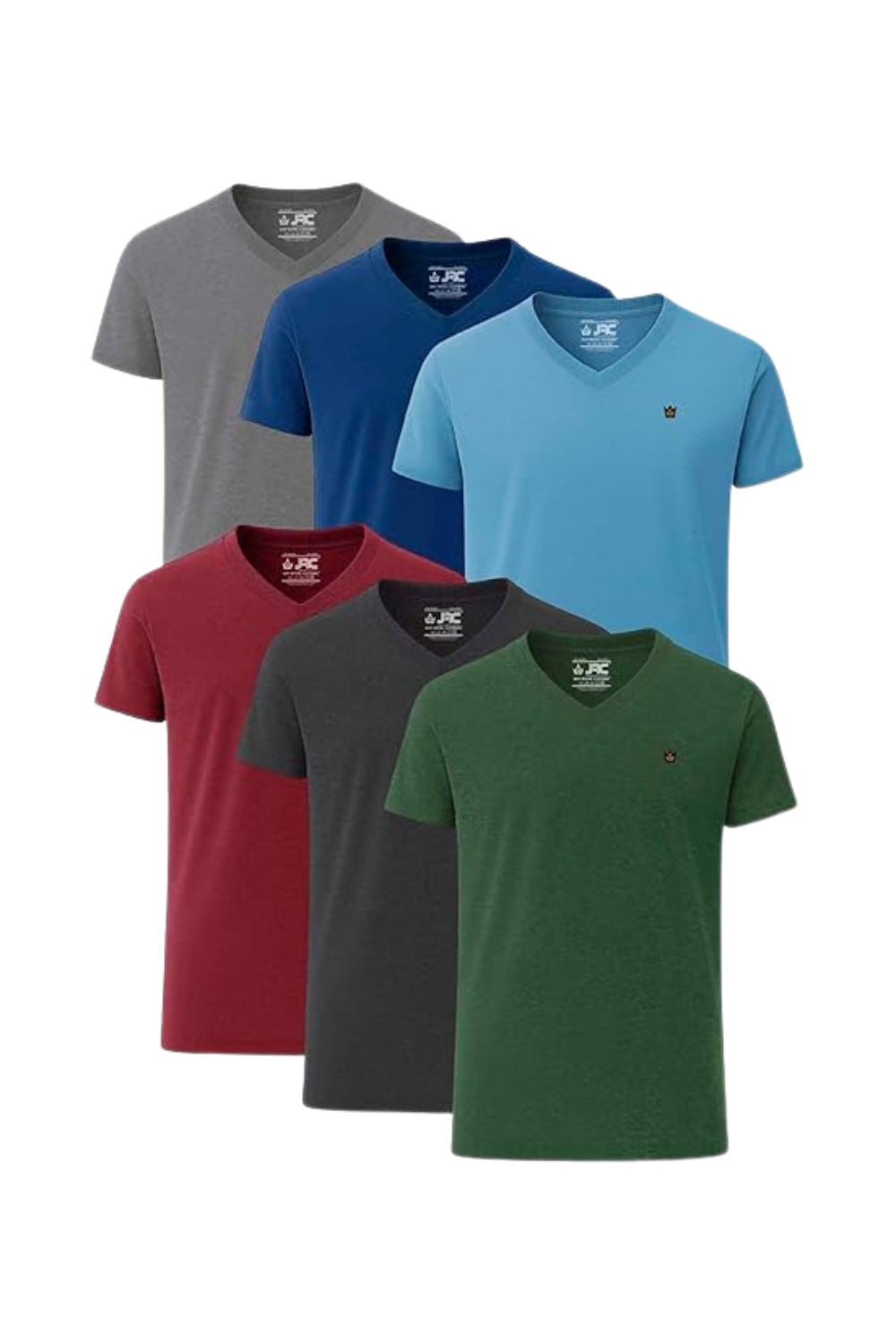 JRC Pack Of 6 Men V-Neck Short Sleeve T-Shirts
