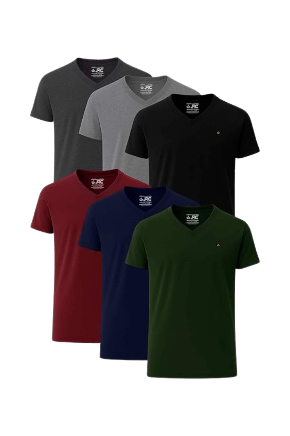 JRC Pack Of 6 Men V-Neck Short Sleeve T-Shirts