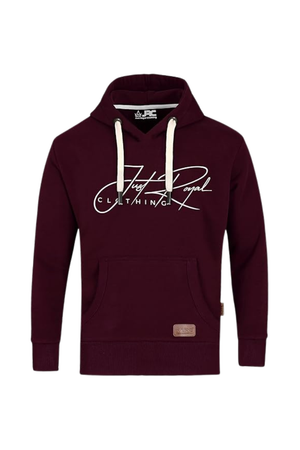 JRC Mens Henley Pullover Fleece Maroon Hoodie