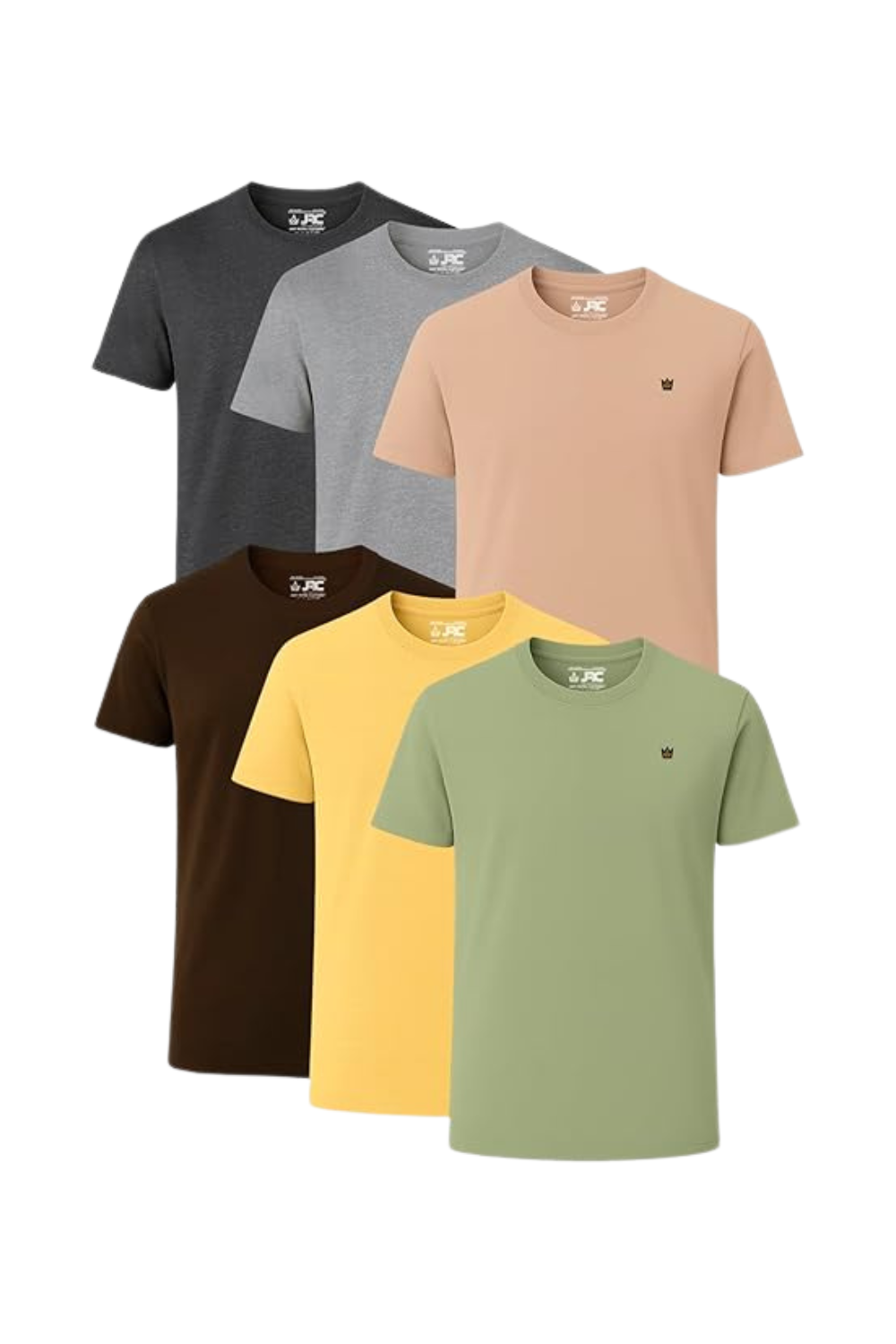 JRC Pack Of 6 Men Short Sleeve Crewneck T-Shirts