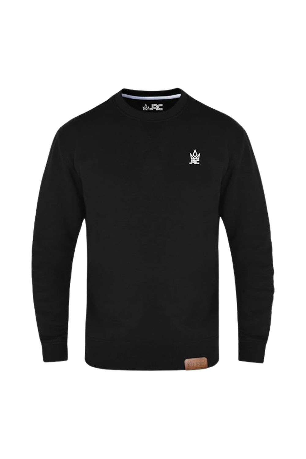 Men's black fleece crewneck sweatshirt
