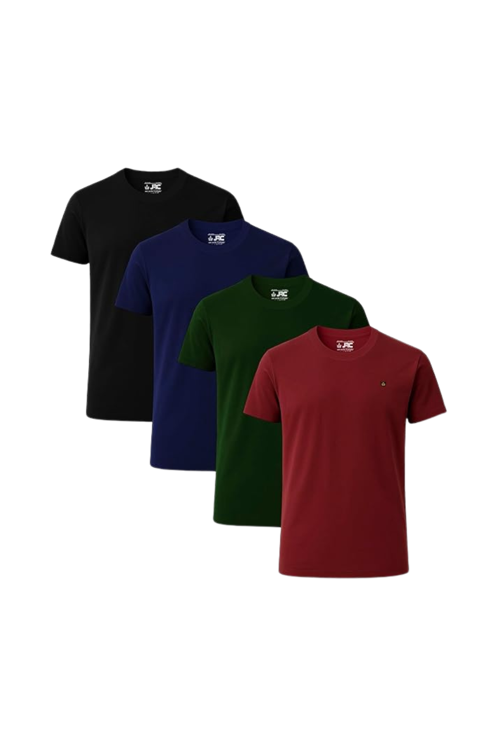Men's short sleeve crewneck t-shirts pack of 4 - front view - JRC UK