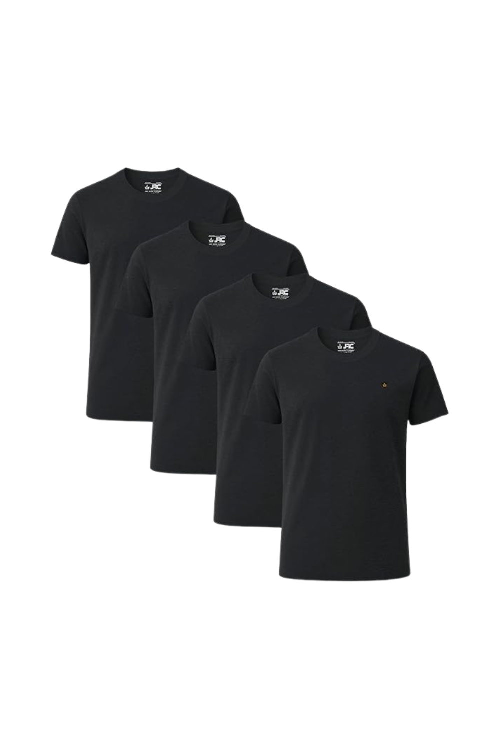 Men's short sleeve crewneck t-shirts pack of 4 - front view - JRC UK