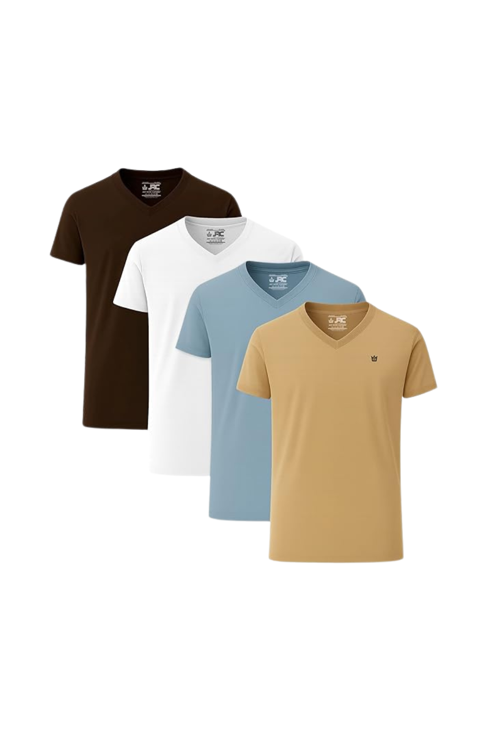 JRC Pack of 4 Mens Short Sleeve V-Neck T-Shirts