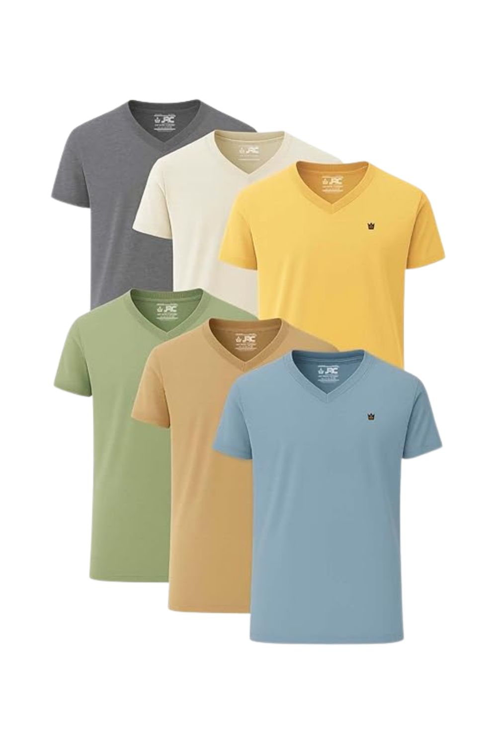 JRC Pack Of 6 Men V-Neck Short Sleeve T-Shirts
