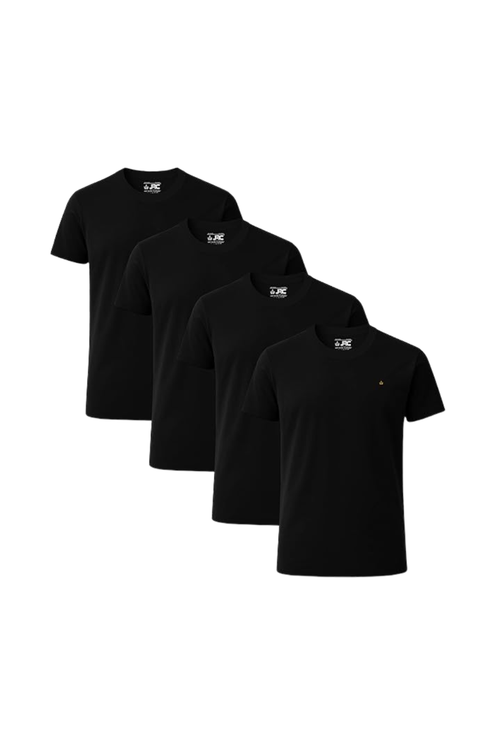 Men's short sleeve crewneck t-shirts pack of 4 - front view - JRC UK