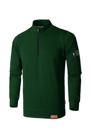 JRC Mens Quarter Zip Mock Neck Fleece Green Jumpers