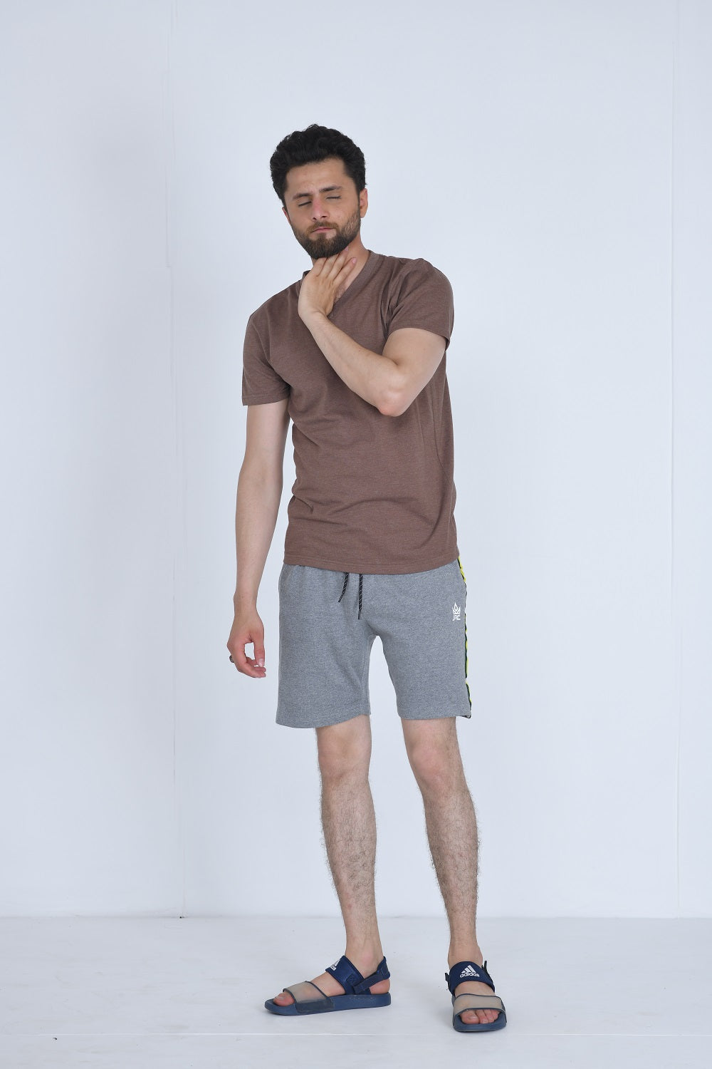 Men's Grey Gym Shorts with Strap Detail | JRC UK