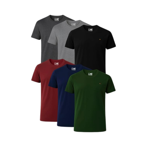 JRC Pack Of 6 Mens Short Sleeve Crewneck T-Shirts