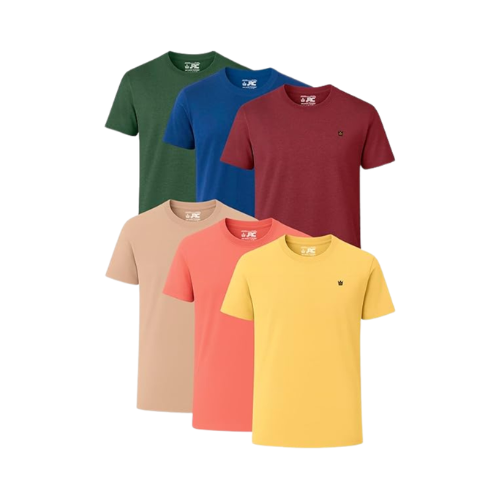 JRC Pack Of 6 Mens Short Sleeve Crewneck T-Shirts