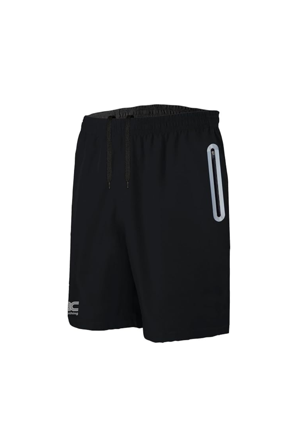 Men's black running shorts with zip pockets